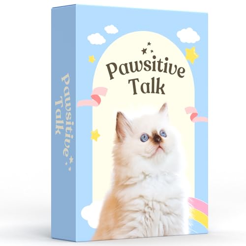 Pawsitive Talk - 50 Mindfulness Converstion Starter Cards for Kids Children and Parents - Meaningful Conversations on Emotions and Wellness Autism Learning