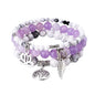 Tree of Life Yoga Healing Stone Bracelets,Multilayer Lotus Chakra Stone Reiki Bracelet Sets,Anxiety Crystal Natural Stone,for Women Stress Relief - style: White turquoise+Purple Jade