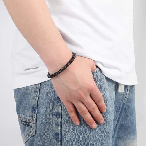 Prayer Bead bracelet Mala Beaded Bracelets for Men Women 12/15MM … - color: 4*7mm Barrel beads Ebony