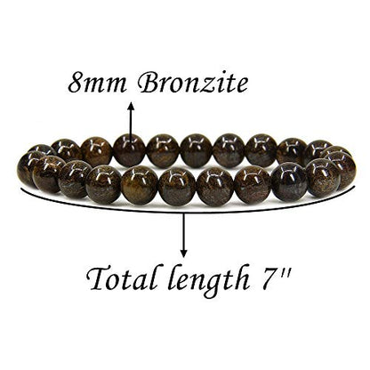 Angelstones Handmade Natural Healing Gemstone 8mm Round Beads Stretch Crystal Bracelet 7 Inch Unisex