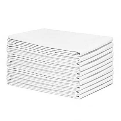 Organic Cotton White Dish Towels - 10 Pack Quick Drying White Kitchen Towels - Lint-Free Organic Cotton Dish Cloths - Extra Large Highly Absorbent Blank Tea Towels - 27"x27" - color: White