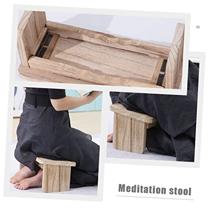 Zen Wooden Meditation Stool Lightweight Kneeling Bench for Comfortable Practice Non Slip Design for Home Use Tea Ceremony and Mindfulness Sessions