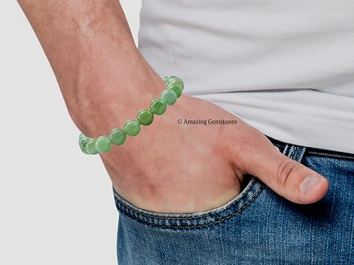 Amazing Gemstone Crystal Bracelet for Women Men's Gifts - Protection Healing Crystal Bracelet - 8mm Gemstone Beaded Stretchable Bracelet Pulseras Para Hombres Mujer Stocking Stuffers Mothers Day Gift (Green Aventurine) - color: Green Aventurine