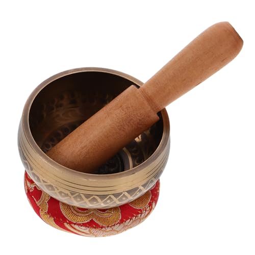 Milisten 1Set Tibetan Singing Bowl Meditation Bowl for Yoga Mindfulness and with Cushion and Stick for Altar Decor and