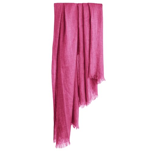Harewom Lightweight Gauze Linen Feeling Shawl Wraps for Women Beach Summer Scarf for Evening Wedding Dresses - color: Shawl Wraps - Hot Pink