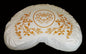 Meditation Cushion Crescent Zafu Purity Collection Lotus Ivory/Gold - color: Lotus Ivory/Gold