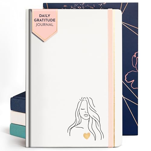 Premium Gratitude Journal for Women – 6 Month Guided Daily Prompts – Hardcover, 249 Pages, Lay Flat, 100gsm Paper, Gift Boxed – Affirmation, Self Care Gifts for Women, Mindfulness, Wellness - color: Gratitude - Beige