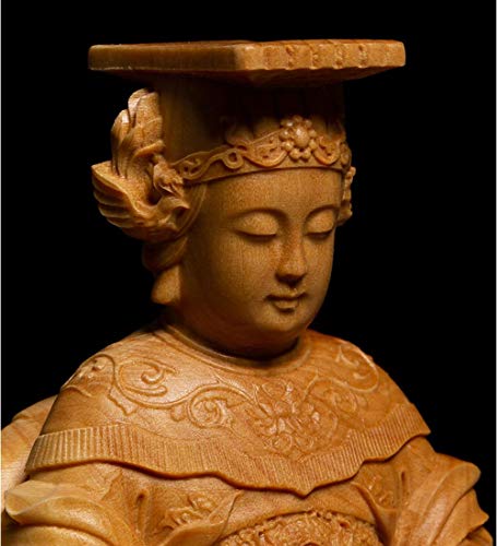 Abstract Sculpture Mazu Statues Sea God Buddha Carvings Solid Wood Home Decorations