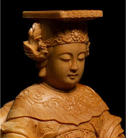 Abstract Sculpture Mazu Statues Sea God Buddha Carvings Solid Wood Home Decorations