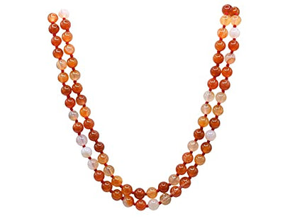 Amazing Gemstone Carnelian Mala Beads - 108 Prayer Beads for Meditation and Mindfulness Practice, Handcrafted Mala Beads with Natural Gemstones for Spiritual Healing and Relaxation (Knotted) - color: Carnelian, style: Knotted