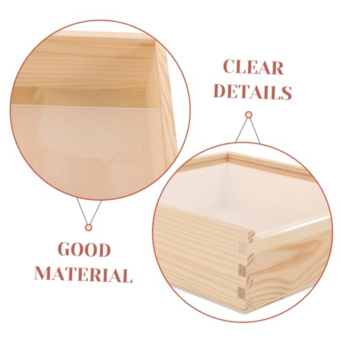 ULTECHNOVO Acrylic Decorative Storage Box Wooden Jewelry Storage Case Compact Multi-functional Box for Home
