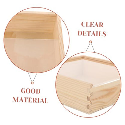 ULTECHNOVO Acrylic Decorative Storage Box Wooden Jewelry Storage Case Compact Multi-functional Box for Home