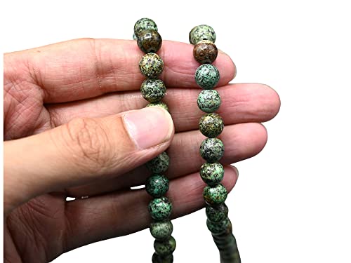 Amazing Gemstone Japa Mala 108 Prayer Beads Necklace and Wrist Mala Bracelet for Meditation - color: African Turquoise, size: Without Knots