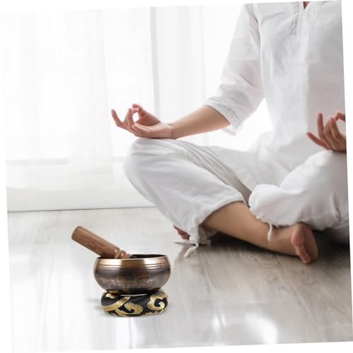 1set Meditation Singing Bowl Handcrafted Sound Bowl Mallet Cushion for Mindfulness Spiritual Practices Decorative for Home Decor