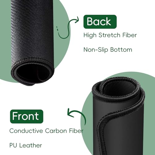 Grounding Mat, 11.8 * 23.6 Conductive Grounding Mat for Bed, Grounding Pad for Better Sleep, Reduce Anxiety, Feet and Back Pain, Inflammation, Headache Relief