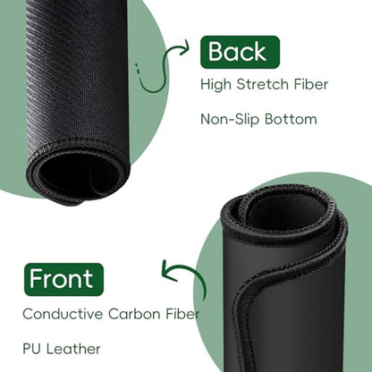 Grounding Mat, 11.8 * 23.6 Conductive Grounding Mat for Bed, Grounding Pad for Better Sleep, Reduce Anxiety, Feet and Back Pain, Inflammation, Headache Relief