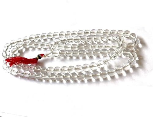 Rudraksh Mala, Natural Himalayan Genuine Original Rudraksha Rosary - style: Crystal Jaap mala 7-8MM
