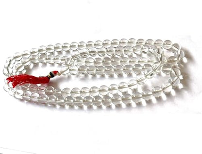 Rudraksh Mala, Natural Himalayan Genuine Original Rudraksha Rosary - style: Crystal Jaap mala 7-8MM