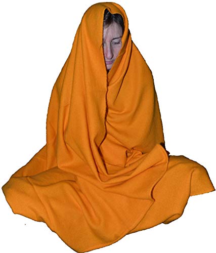 Gesar pure cashmere Travel Blanket Meditation Shawl (Saffron)
