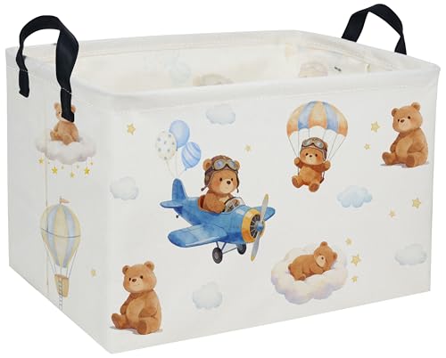 Rectangle Kids Baskets Bear Basket Cute Storage Bin Organizer Boys Box for Room Decor Gift Basket(Bear) - color: Bear
