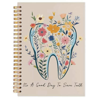WUCHJ Dentist Gifts Notebook Journal, Dental Assistant Office Gifts for Women,It's a Good Day To Save Tooth Dental Spiral Notebook Journal for Note Taking, Dentist Office Supplies, 5.5x8.3 Inch - color: It's a Good Day To Save Tooth coffee color