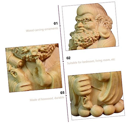 Hemobllo Wooden Buddha Statue Ornament Zen Decor Indoor Outdoor Home Office Decor