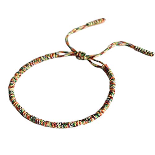 Men Women Chinese Lucky Red String Bracelet Tibetan Buddhist Prayer Handmade Yoga Prayer Rope Mala Bracelet Adjustable Size - color: Multicolor