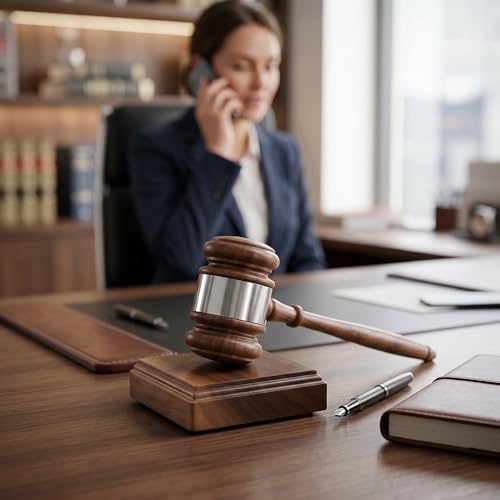 Wooden Walnut Gavel w/Square Sound Block (Silver Band)