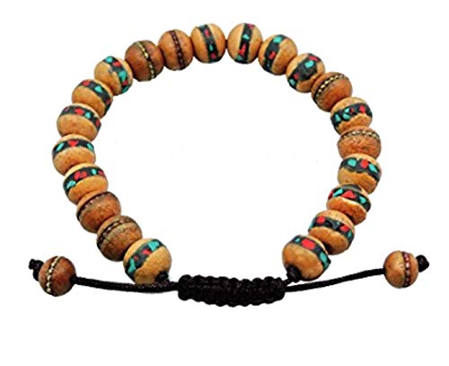 Handmade Tibetan Medicine Wrist Mala Bracelet – Buddhist Meditation Prayer Beads Healing Mala - style: wood medicine bracelet
