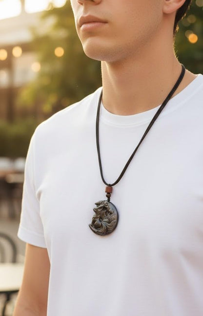 Crystal Pendant Necklaces Healing love Women's Men's choker Obsidian Tiger eye White Crystal Black Gold waterproof dainty Charm stackable statement Cute Stone necklace Unisex - style: Crystal pendant Watch Moon Fox