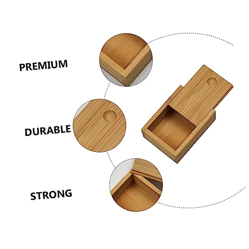 Bamboo Pull-out Lid Storage Box Chic Jewelry Case Retro Decorative Organizer for Home and Office Practical Desktop Decor