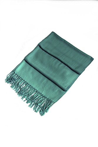 Sakkas 78" X 28" Rayon from Bamboo Soft Solid Pashmina Feel Shawl/Wrap/Stole - color: Teal