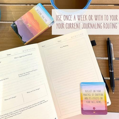 Calm Collective 52 Anti-Anxiety Journal Cards - Cognitive Behavioral Therapy (CBT) Journaling Prompts for Stress Relief, Self Care, Emotional Management, Mindfulness, & Mental Health