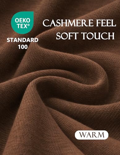 PULI Womens Large Cross Front Poncho Sweater Wrap Topper Knitted Elegant Shawls Cape for Fall Winter - color: 1-caramel