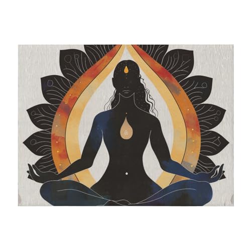Yoga Meditation Printed Flannel Blanket 50x40 Inch 240g - for Bedroom, Sofa, Office, Plush Warm Sofa Throw Blanket, Comfy Blanket All Seasons - size: 50x40 Inch