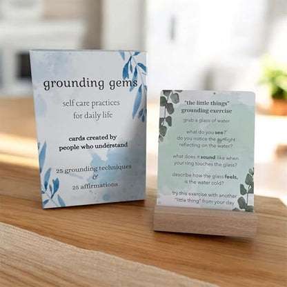 Grounding Gems Card Deck – Mindfulness and Affirmation Cards for Stress Relief, Calm & Focus