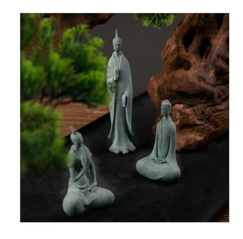 Home Buddha Statue for Home, Zen Desktop Buddha Statue Set of 3, Chinese-Style Tranquil Decorative Figurines for Zen Gardens and Meditation Spaces,