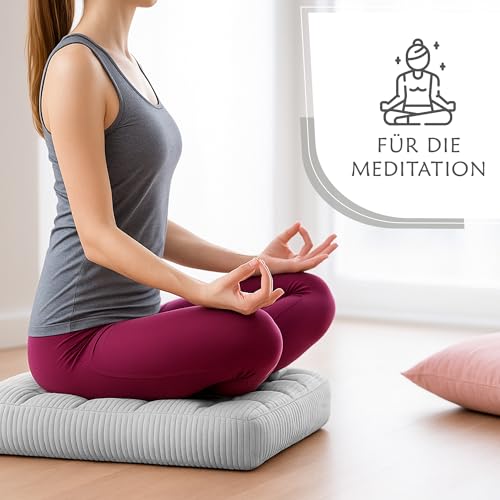 Amazinggirl Zafu Yoga and Meditation Cushion - Ergonomic Round Floor Cushions Ideal for Posture Relaxation Exercises Wellness Indoor and Outdoor Use