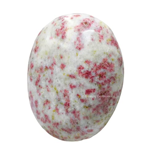 Amazing Gemstone Cinnabarite Crystals and Healing Stones - Large Palm Stone Crystals Piedra - Crystal for Good Luck, Balanced Positive Energy, Meditation - Unique Stocking Stuffers Gifts for Women - color: Cinnabarite