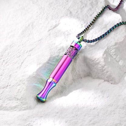 Anxiety Relief Pendant Mindfulness Breathing Necklace - Essential Oil Diffuser & Personal Inhaler Aromatherapy Necklaces for Women & Men (Rainbow) - color: Rainbow