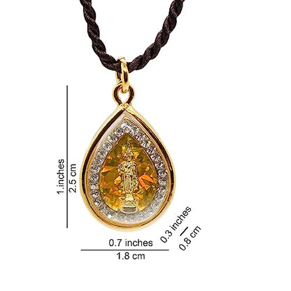 Artschatz Weekday Birthday Buddha Golden Colorful Thai Pendant, Amulet, Necklace, Charm, Sunday, Monday, Tuesday, Wednesday, Thursday, Friday, Saturday - style: Monday - Phram Ham Yath “Making Peace”