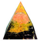 Tree of Life Orgone Pyramid,Natural Watermelon red Gravel&Obsidian Orgonite Healing Crystals Pyramid,Crystal Stone Positive Reiki Energy Generator Collection Wealth Lucky Meditation Tool - color: Black and Red