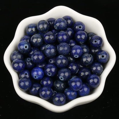 About 45pcs 8mm Stone Beads Lapis Lazuli Beads Crystal Gemstone for Jewelry Making, DIY Bracelet Necklace Blue Beads - color: Lapis Lazuli, size: 8mm