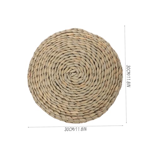 ABOOFAN 1Pc Round Woven Meditation Mat Cotton Filled Cushion for Yoga Home Decor and Photo Background Soft and Comfortable Tatami Style Seat Mat