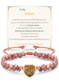 Gifts for Daughter Granddaughter, To My Mom Grandma Wife Girlfriend Sister Jasper Heart Bracelets Birthday Graduation Anniversary Christmas Stocking Stuffers Valentines Mothers Day Jewelry - style: 5.Gift To My Sister: Rhodonite Beads