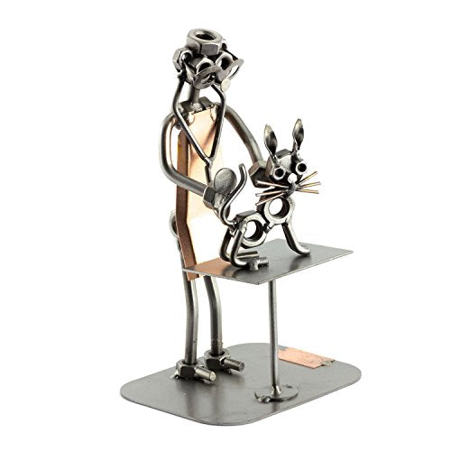 Steelman24 Vet Sculpture Nuts and Bolts Handmade Ornaments Made in Germany Metal Figurine