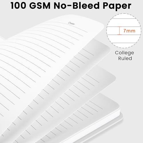 Lined Spiral Journal Notebook, A5 College Ruled Notebook for Journaling, Note-Taking, and Daily Planning, Durable Hardcover with an Elegant Design, Abstract Floral - color: M-Abstract Floral