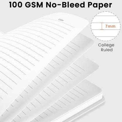 Lined Spiral Journal Notebook, A5 College Ruled Notebook for Journaling, Note-Taking, and Daily Planning, Durable Hardcover with an Elegant Design, Abstract Floral - color: M-Abstract Floral