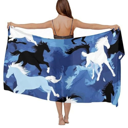 Fashion Travel Swimwear Bikini Wrap All Seasons Chiffon Scarf Beach Yarn Shawl - color: Color975