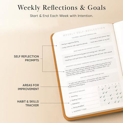 Gratitude Journal For Women & Men - Mental Health, Self Love & Self Care Journal - Orange - 5.8" x 8.3" - Mantra Planner - color: Orange